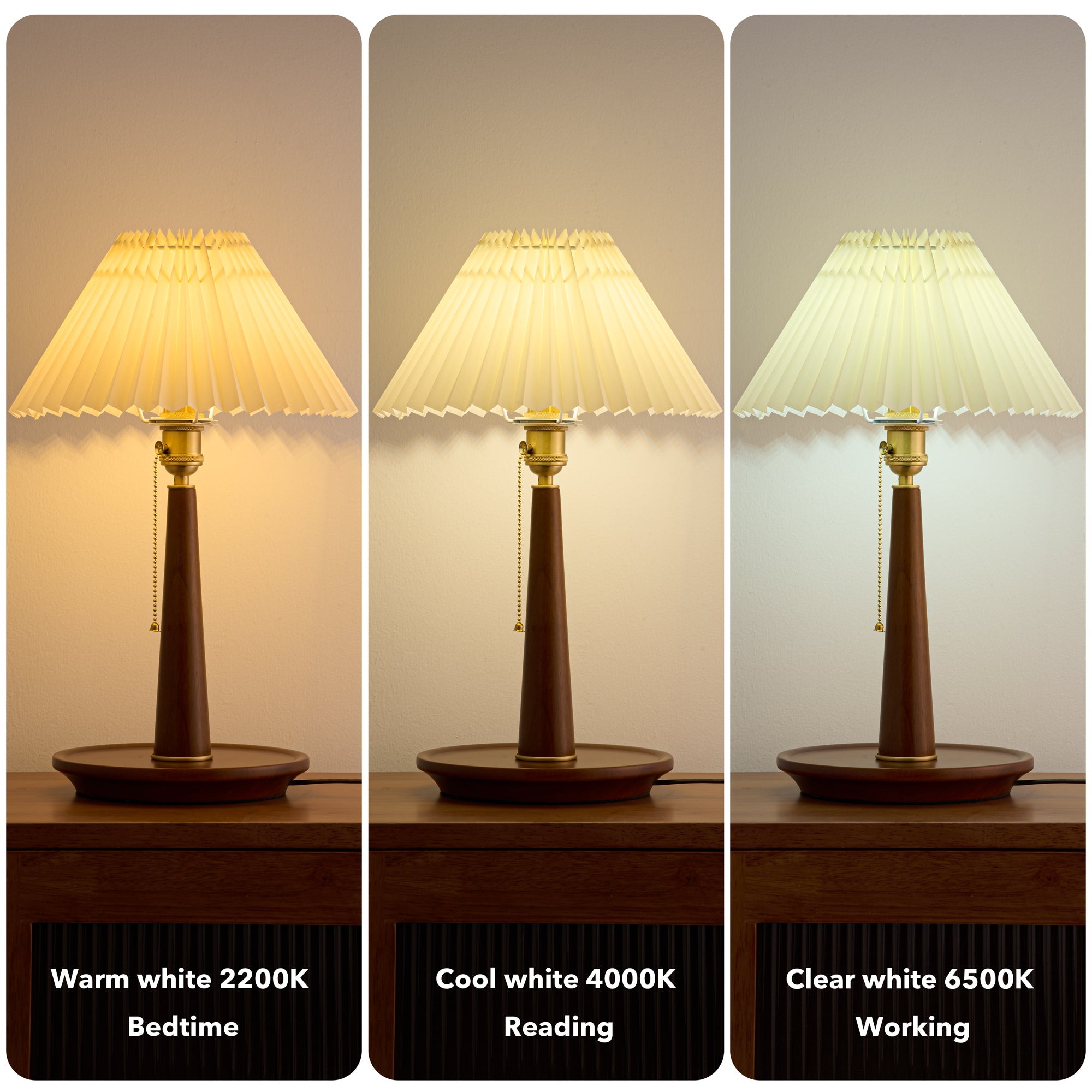 Walnut Table Lamp with Empire Lamp Shade-5