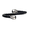 Load image into Gallery viewer, Black Leather with Skulls Bracelet