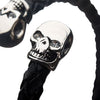 Load image into Gallery viewer, Black Leather with Skulls Bracelet