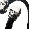 Load image into Gallery viewer, Skull Ends Cuff Leather Bracelet