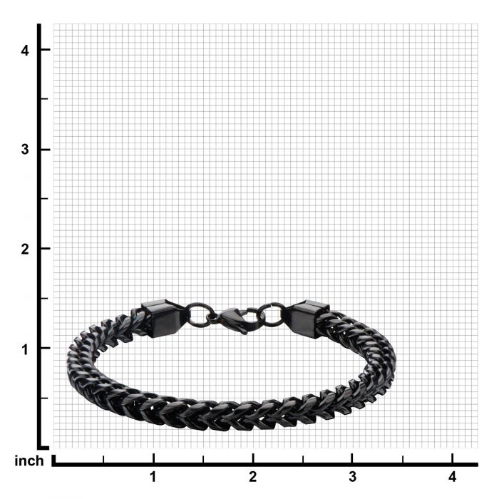 Black Plated Rounded Franco Chain Bracelet