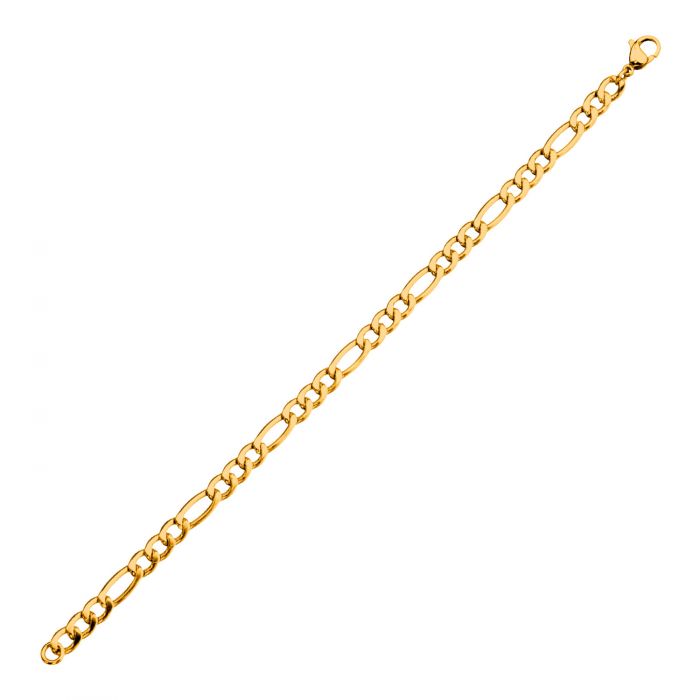 Gold Plated Figaro Chain Bracelet with a lobster closure 5.6mm