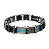 Load image into Gallery viewer, Double Sided Stainless Steel Blue Plated and Black Plated Reversible Bracelet