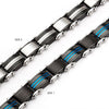 Load image into Gallery viewer, Double Sided Stainless Steel Blue Plated and Black Plated Reversible Bracelet