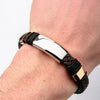 Load image into Gallery viewer, Brown Leather Bracelet with Buckle Closure