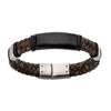 Load image into Gallery viewer, Brown Braided Leather Steel Clasp Bracelet