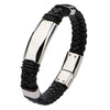 Load image into Gallery viewer, Stainless Steel Black leather Bracelet