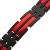 Load image into Gallery viewer, Matte Black &amp; Red Plated Dante Link Bracelet
