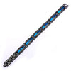 Load image into Gallery viewer, Matte Black &amp; Blue Plated with Black CZ Bracelet