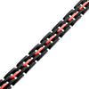 Load image into Gallery viewer, Dante  Black and Red Steel and Link Sizeable Bracelet