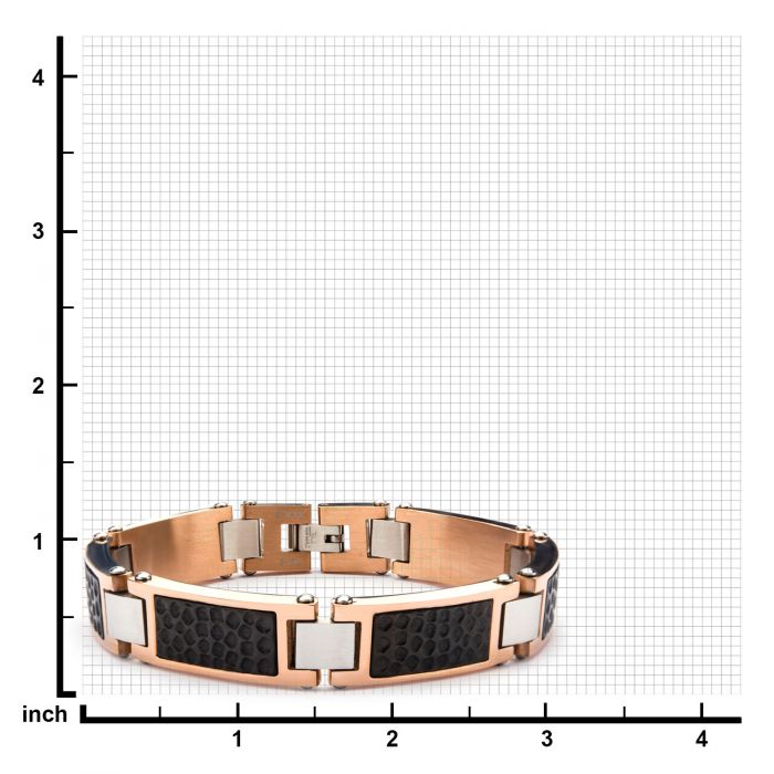 Steel TriTone Hammered Link Bracelet
