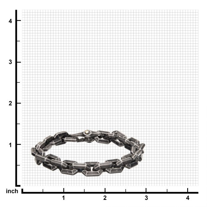 Antiqued Gun Metal Steel Squared Chain Link Bracelet