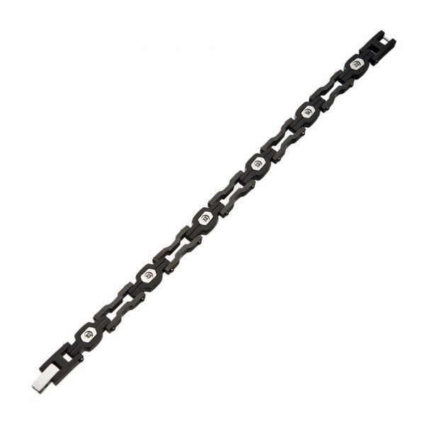 Steel Black Plated with Black CZ Bracelet