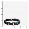 Load image into Gallery viewer, Black Carbon Fiber and Blue Plated ID Link Bracelet