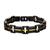 Load image into Gallery viewer, Black Carbon Fiber and Gold Plated ID Link Bracelet