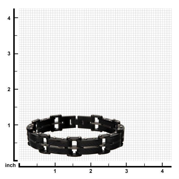 Black Carbon Fiber and Matte Finish ID Link Bracelet