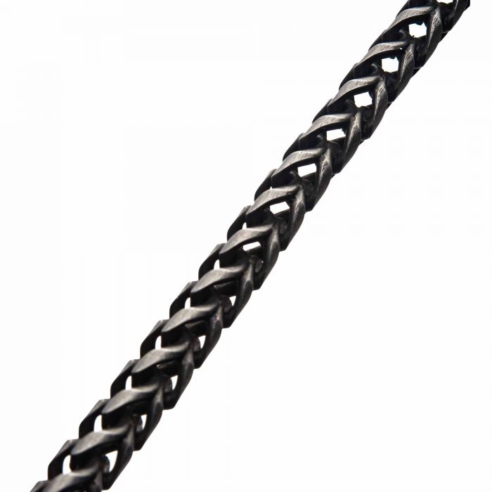 3.8mm Stainless Steel Antiqued Finish Fox Tail Link Chain Bracelet