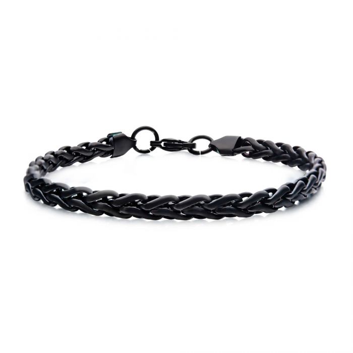 Stainless Steel Black Plated 6mm Spiga Matte Chain