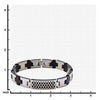 Load image into Gallery viewer, Steel Honey Comb Pattern ID with 2 pc Clear Genuine Diamond and Black Plated Cross Link Bracelet