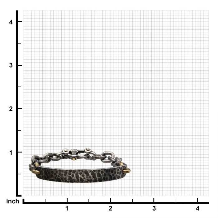 Antiqued Gun Metal Distressed Mariner Curb Chain Link ID Bracelet