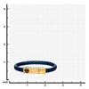 Load image into Gallery viewer, Blue Leather with Anchor in Brushed Gold Plated Clasp Bar Bracelet