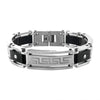 Load image into Gallery viewer, Steel and Plated Black Bracelet with Greek Key Pattern