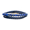 Load image into Gallery viewer, Double Wrap Blue Leather with Lapis Beads Bracelet