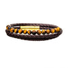 Load image into Gallery viewer, Double Wrap Brown Leather with Tiger Eye Beads Bracelet