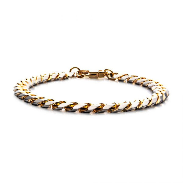 Stainless Steel Gold Plated 8mm Curb Chain with Lobster Clasp