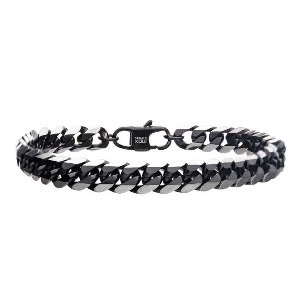 Stainless Steel Black Plated 8mm Diamond Curb Chain