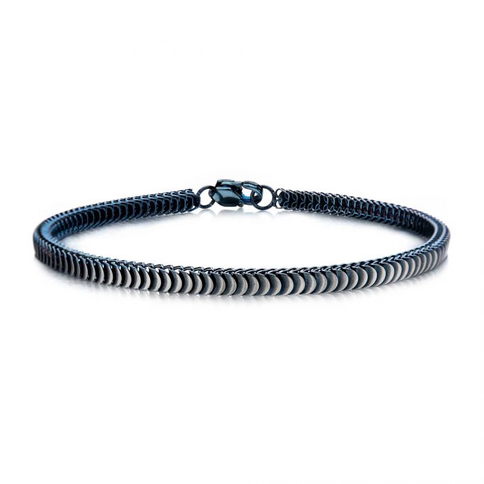 Stainless Steel Blue Plated 4mm Python Chain with Lobster Clasp