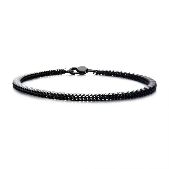 Stainless Steel Black Plated 4mm Python Chain with Lobster Clasp