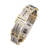 Load image into Gallery viewer, Two Tone Gold Hammered Modern Bracelet