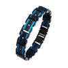 Load image into Gallery viewer, Two Tone Blue Hammered Bracelet with CZ&#39;s