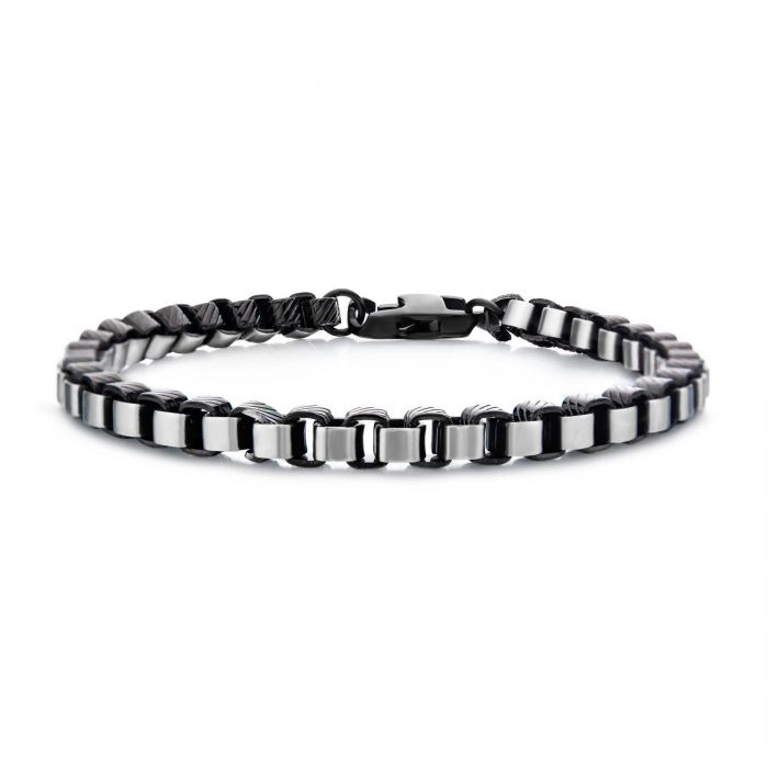 Stainless Steel Black Plated 5.5mm Round Box Chain with Lobster Clasp