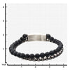 Load image into Gallery viewer, Stainless Steel Gun Metal Bold Box Lava bead Bracelet