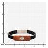 Load image into Gallery viewer, Black Leather with Ship&#39;s Wheel in Red Wood ID Bracelets