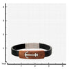 Load image into Gallery viewer, Black Leather with Anchor in Red Wood ID Bracelet