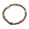 Load image into Gallery viewer, Gold Hematite with Antique Gold Brass Block Bracelet