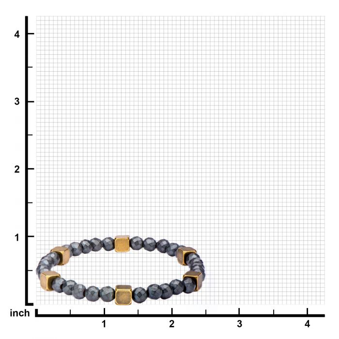 Grey Hematite with Antique Gold Brass Beads Bracelet