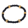 Load image into Gallery viewer, Black Hematite with Antique Gold Brass Beads Bracelet