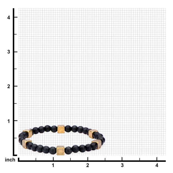 Black Hematite with Antique Gold Brass Beads Bracelet