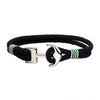 Load image into Gallery viewer, Black Paracord Rope with Steel Anchor Clasp Bracelet
