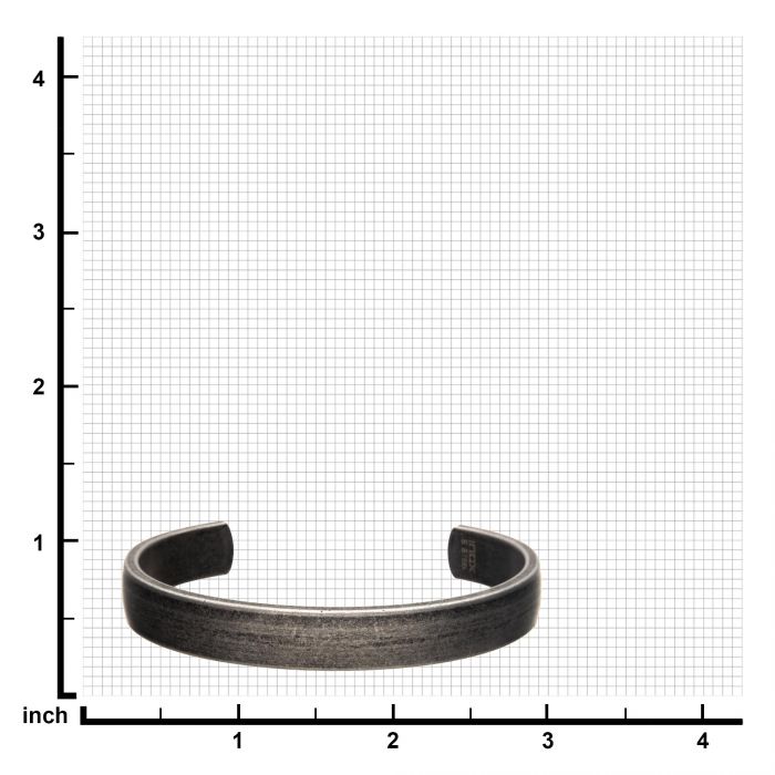 Stainless Steel with Antiqued Finish Plain Cuff Bangle Bracelet