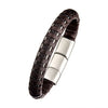 Load image into Gallery viewer, Brown Leather with Steel Clasp Bracelet