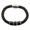 Load image into Gallery viewer, Beads in Brown Braided Leather Bracelet