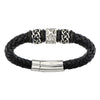 Load image into Gallery viewer, Celtic Knot Bead in Black Braided Leather Bracelet