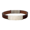 Load image into Gallery viewer, Brown Leather with Stainless Steel Engravable ID Bracelet