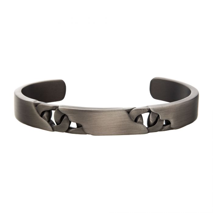 Stainless Steel & Gun Metal IP Curb Bangle