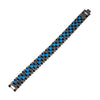 Load image into Gallery viewer, Blue &amp; Black Plated with 36pcs CNC Prong Set Blue CZ Link Bracelet